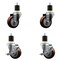 Service Caster 3.5'' SS Maroon Poly Wheel Swivel 1-7/8'' Expanding Stem Caster Set 2 Brakes, 4PK SCC-SSEX20S3514-PPUB-MRN-2-TLB-2-178 - alternate 1